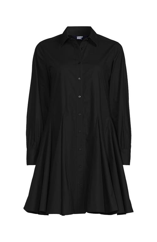 LANDS' END LANDS' END POPLIN BUTTON FRONT DRESS WITH GODETS
