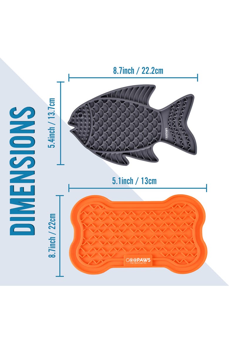 Licking Mat 2Pack, Slow Feeder Pads For Dogs & Cats, Alternate, color, Multicolored