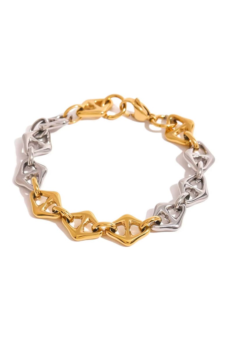 Mixed Metallic Mariner Link Bracelet, Main, color, GOLD/ SILVER