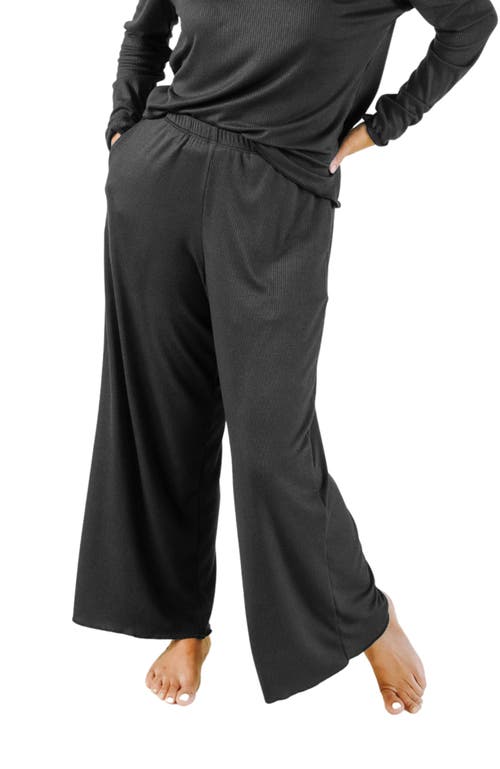 Poplinen Hedy Ribbed Modal Lounge Pant In Black