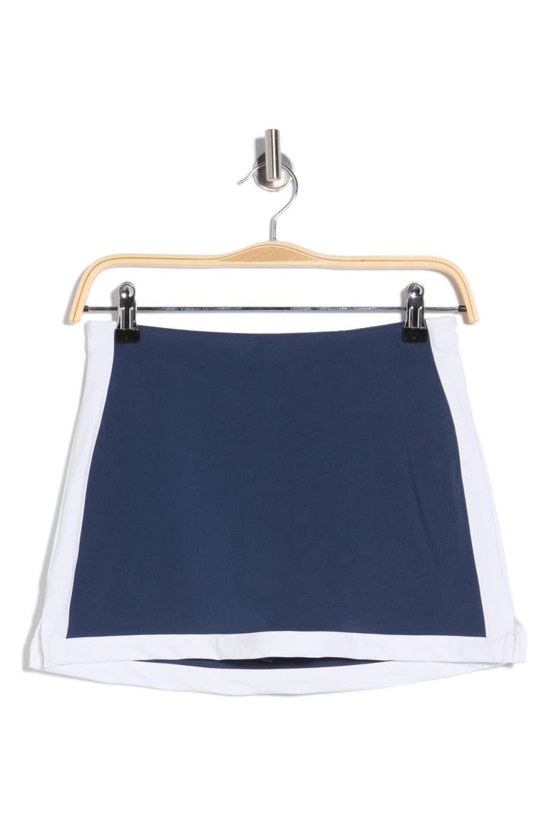 Framed Side Slit Micro Miniskirt, Alternate, color, PAGEANT BLUE WHITE
