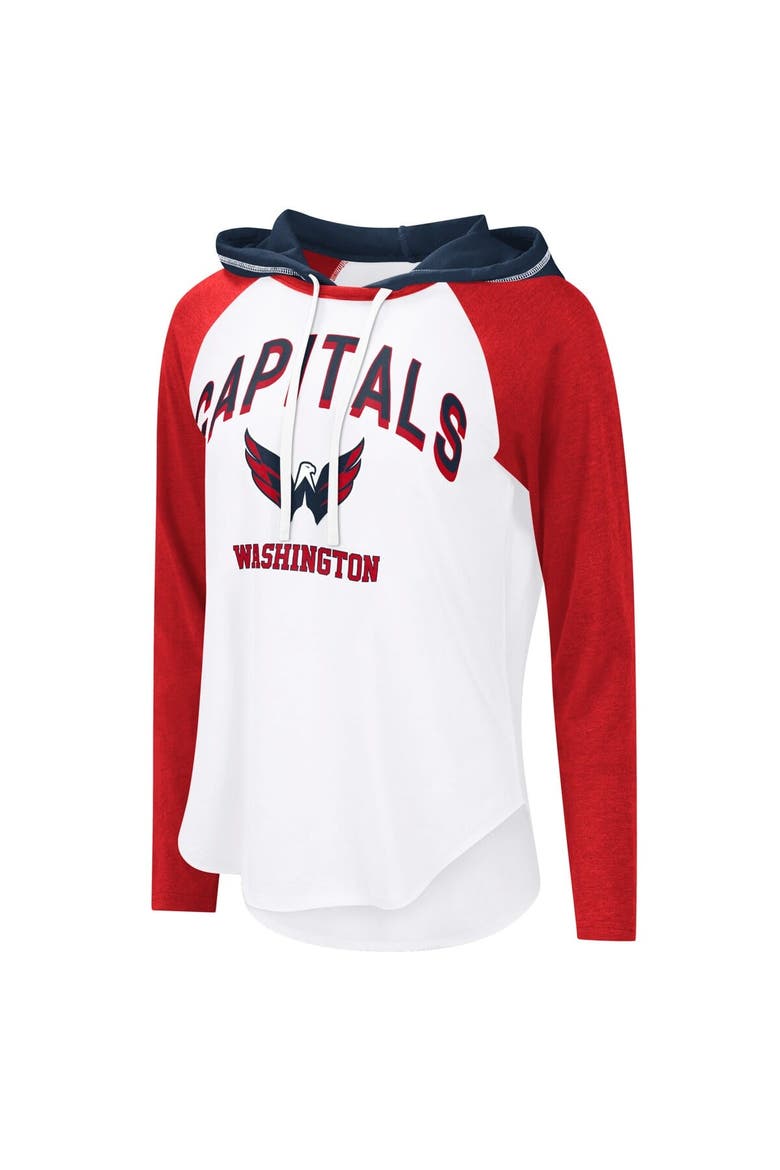 Women's G-III 4Her by Carl Banks  White Washington Capitals VIP Raglan Long Sleeve Hoodie T-Shirt, Alternate, color, White