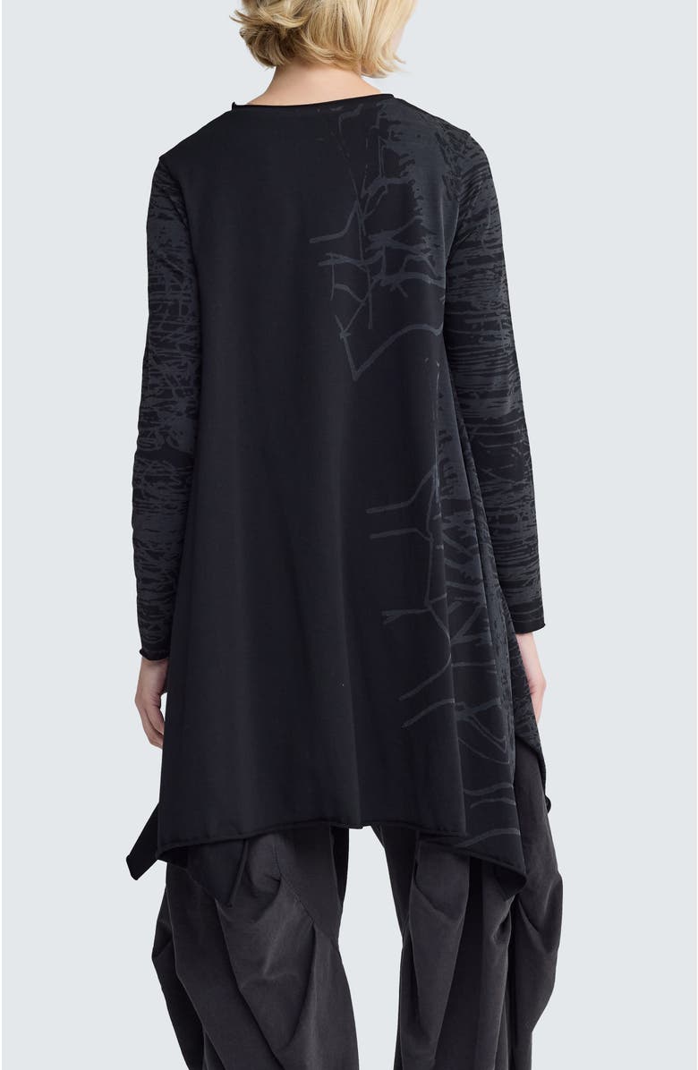LUUKAA Melantha Abstract Burnout Tunic, Alternate, color, Ink Black