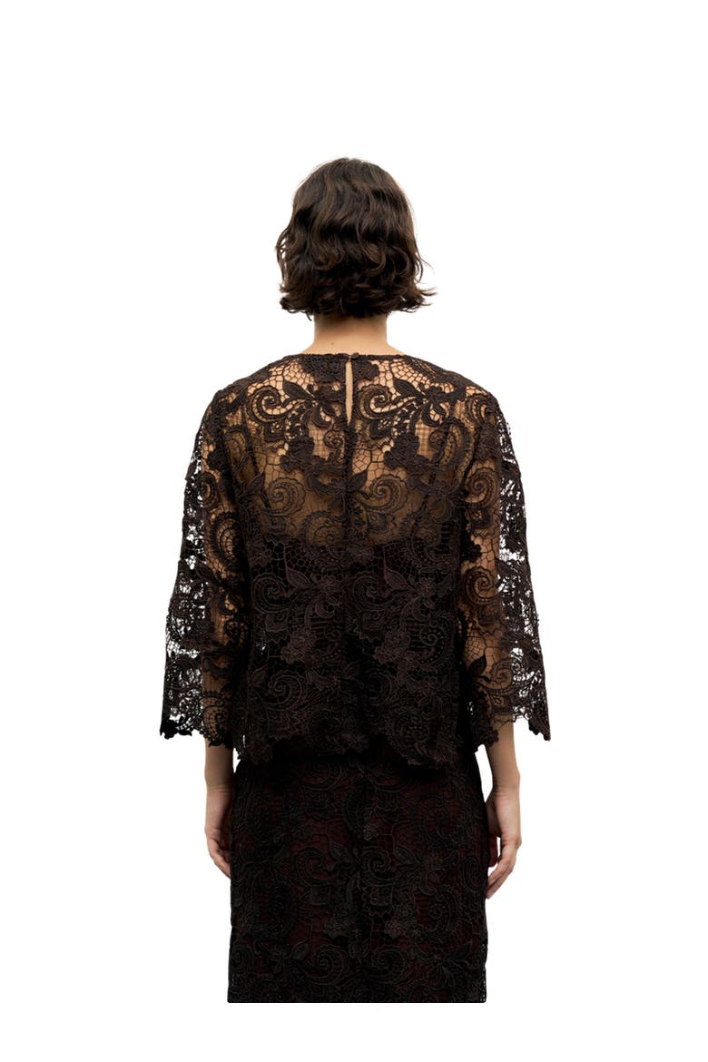 Lisou Lace Top, Alternate, color, Brown