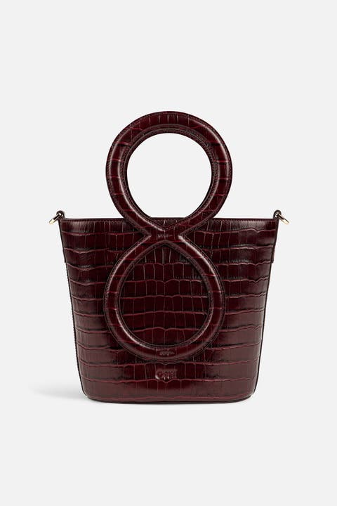 Infinity Bag - Burgundy Croc Embossed