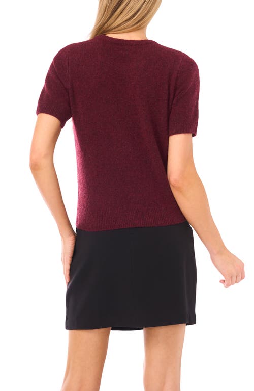 Halogenr Halogen(r) Short Sleeve Crewneck Sweater In Burgundy