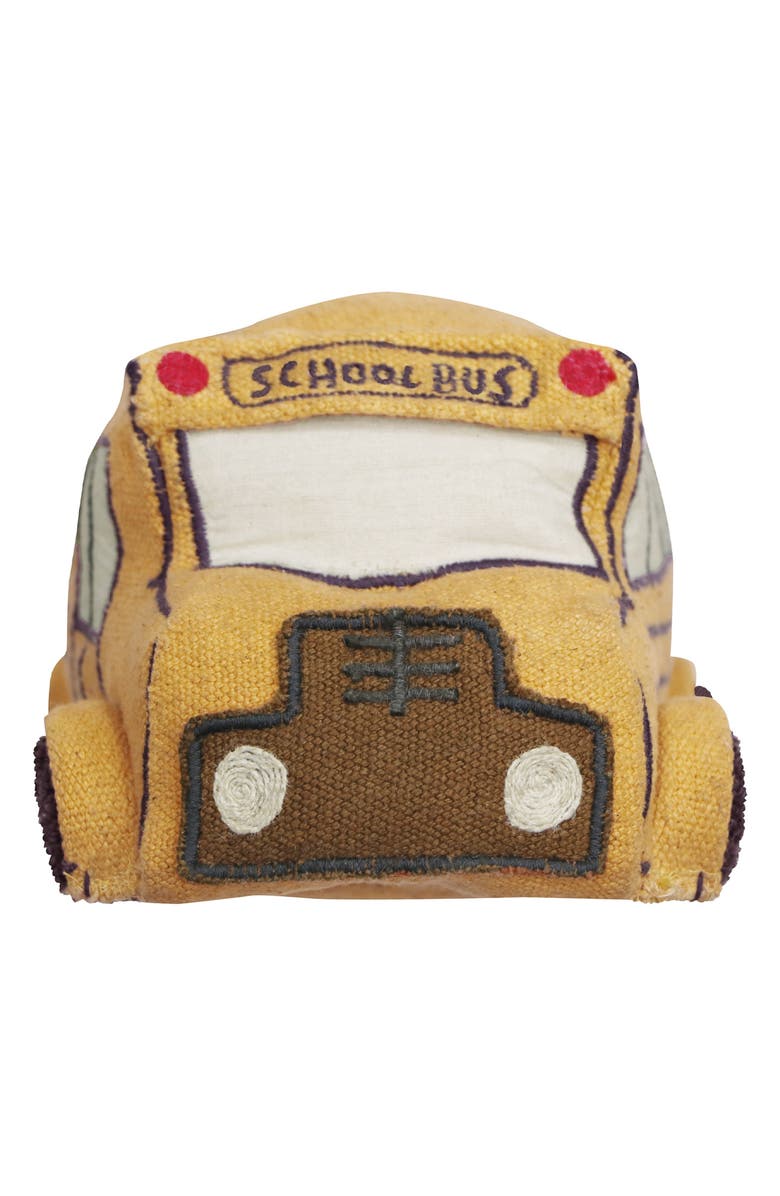 Lorena Canals Kids' School Bus Toy N' Ride Bag, Alternate, color, Honey Dark Grey Natural Red