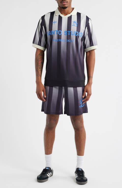 Team Palermo Stripe Mesh Soccer Shorts