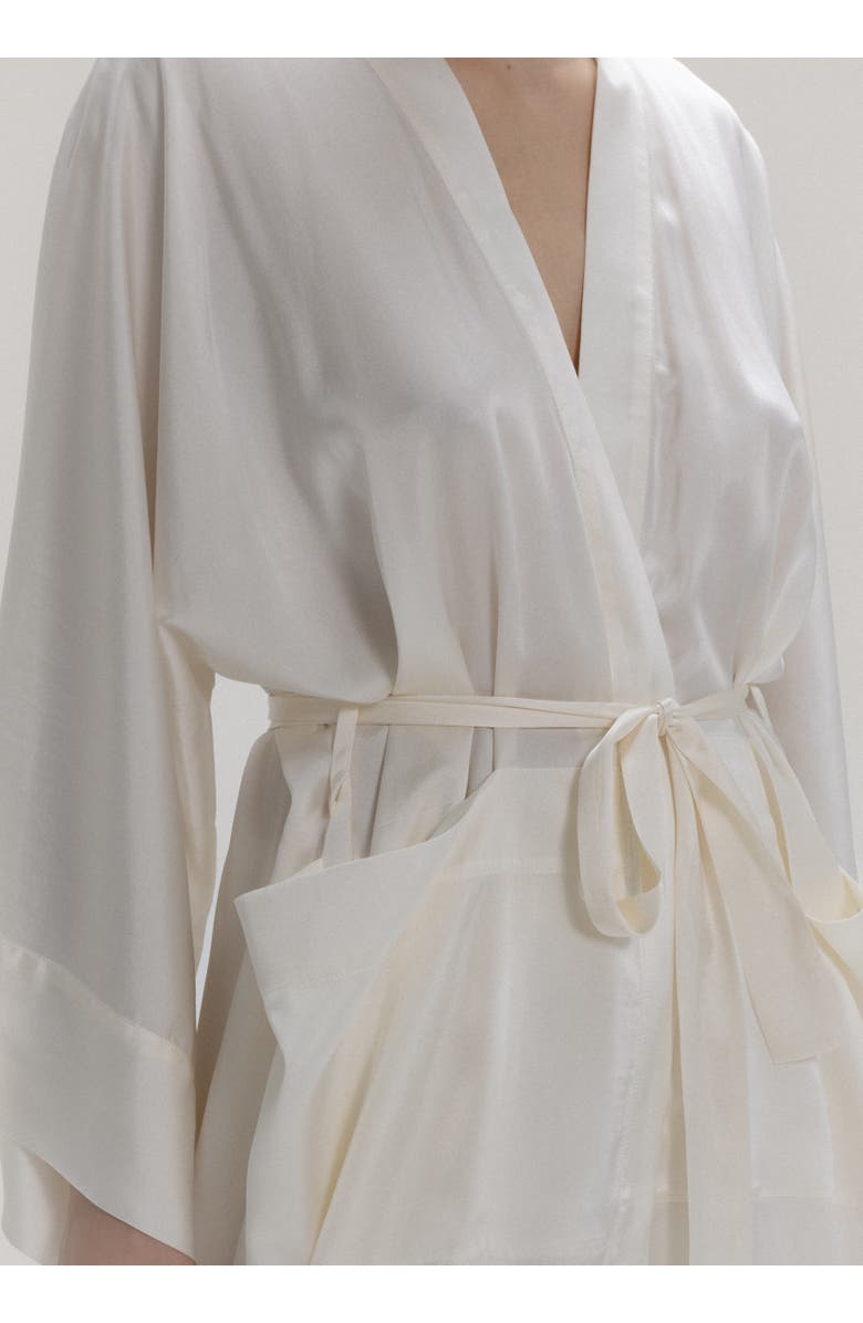 Alas Silk Kimono Robe, Alternate, color, Milk White