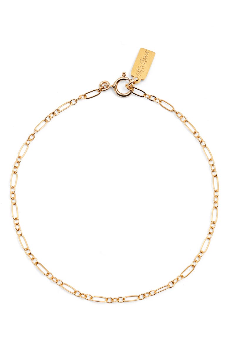 Set & Stones Bridgette Paperclip Station Bracelet, Main, color, Gold