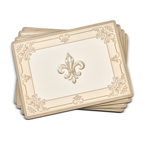 Fleur de Lys Set of 4 Cork Back Placemats