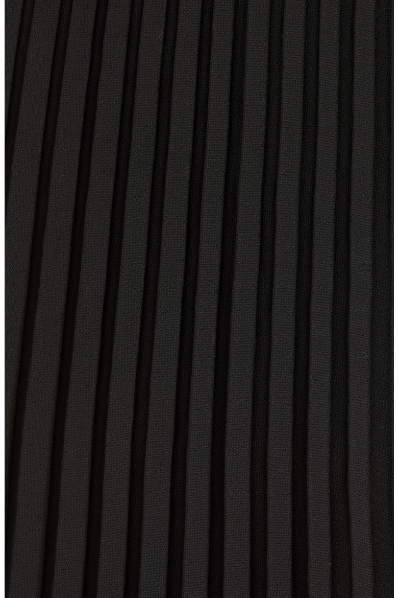 Pleated Georgette Midi Skirt, Alternate, color, BLACK