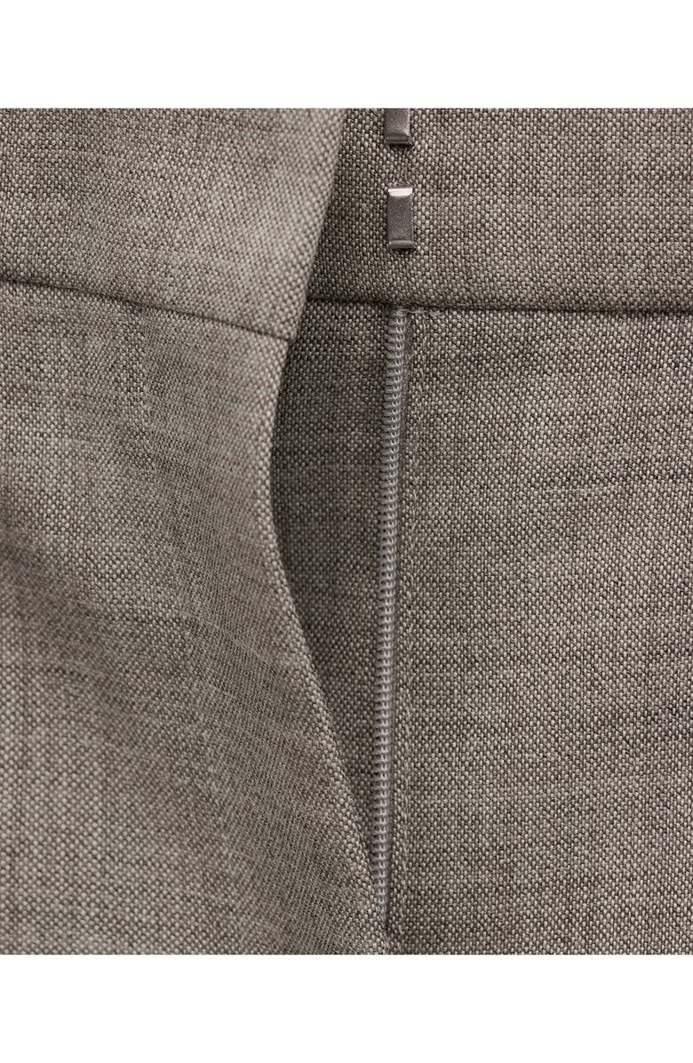 MANGO Pleated Wool Wide Leg Pants, Alternate, color, Grey