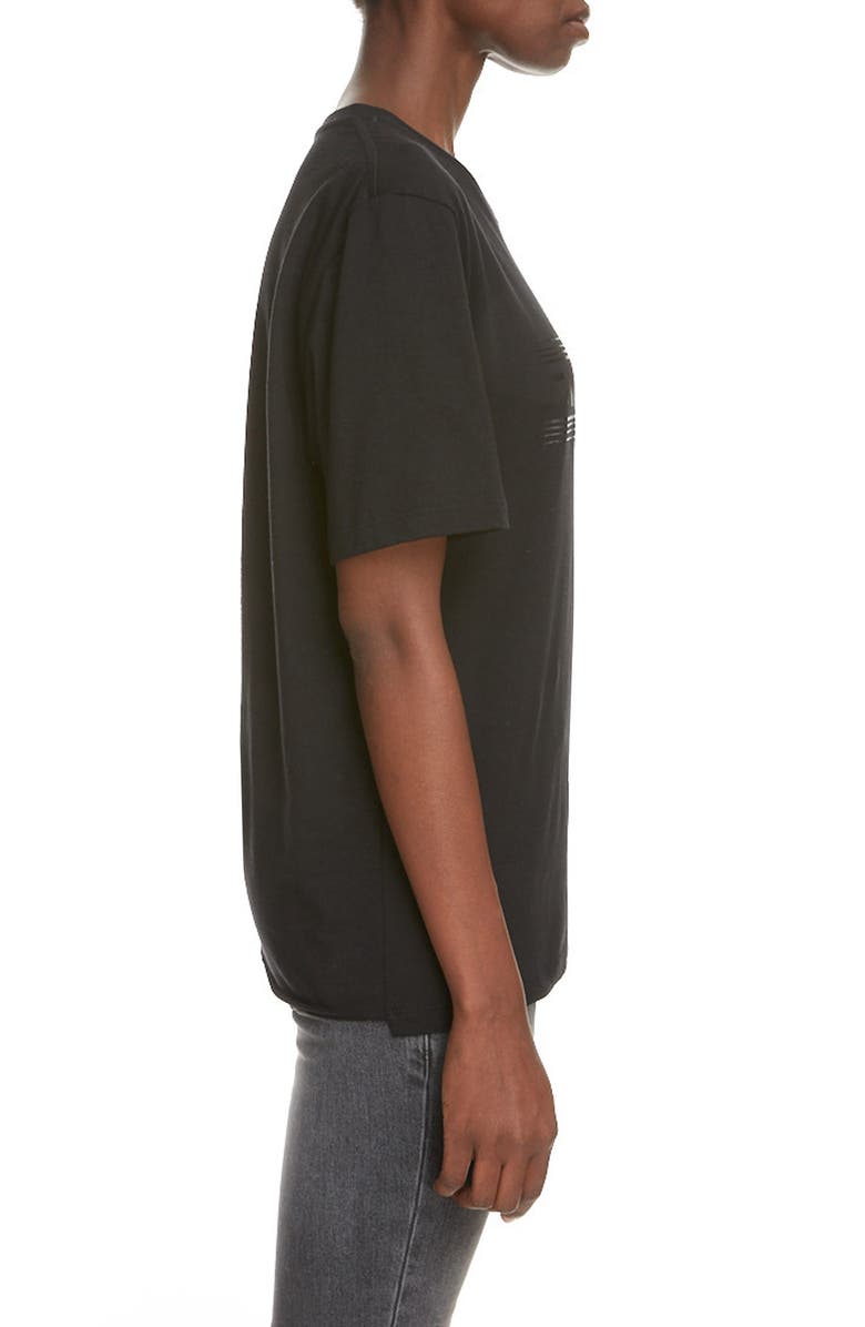 Saint Laurent Tonal Logo Graphic Tee, Alternate, color, Noir/ Noir Brillant