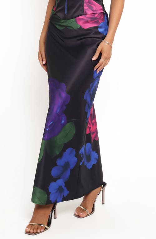 Petal And Pup Petal & Pup Rosalia Floral Print Satin Maxi Skirt In Multi