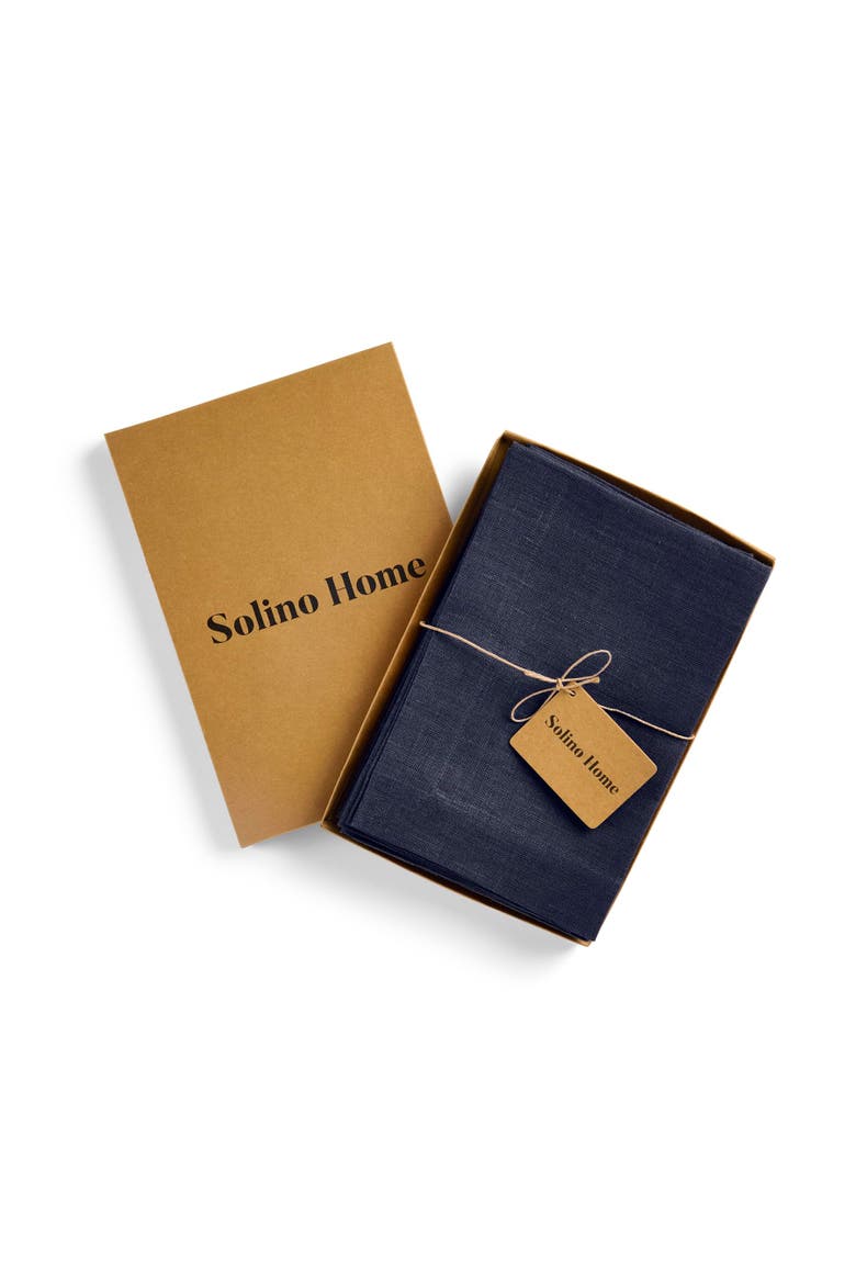 Linen Dinner Napkins Set of 4, 20 x 20" - Diana, Alternate, color, Navy