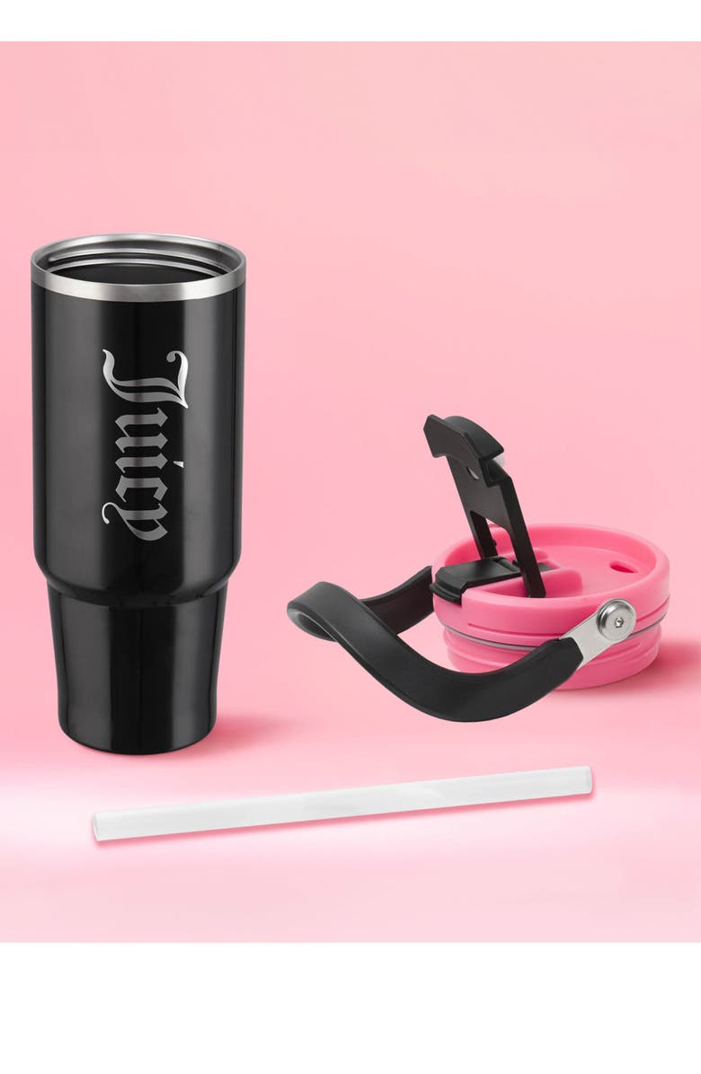 Juicy Couture 40-Ounce Stainless Steel Flip Fusion Water Tumbler, Alternate, color, Black