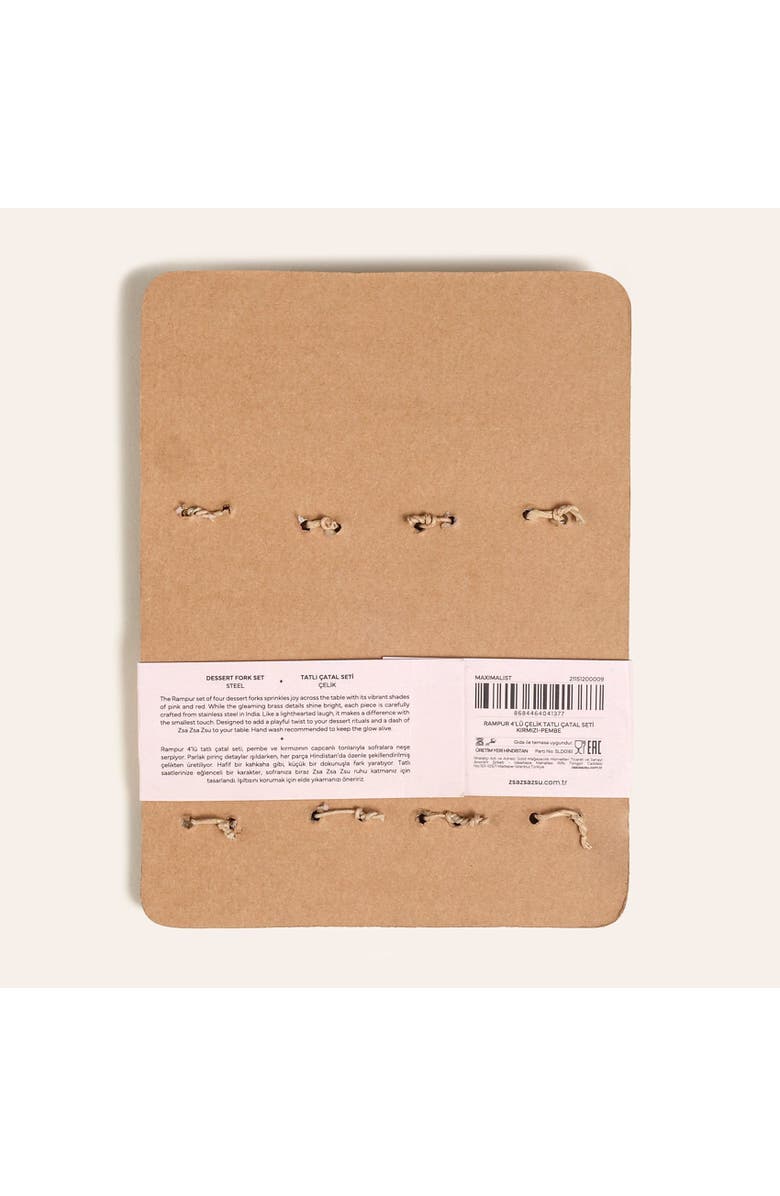 Zsa Zsa Zsu Rampur Set Of 4 Steel Dessert Fork Set, Alternate, color, Gold