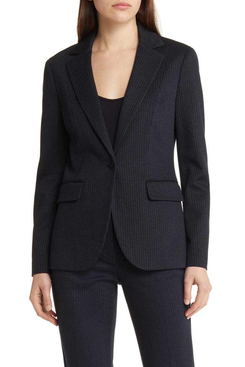 Fairfield Stripe Riding Blazer, Main, color, NAVY MULTI