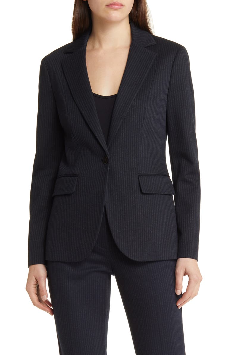 Theory Fairfield Stripe Riding Blazer, Main, color, Navy Multi