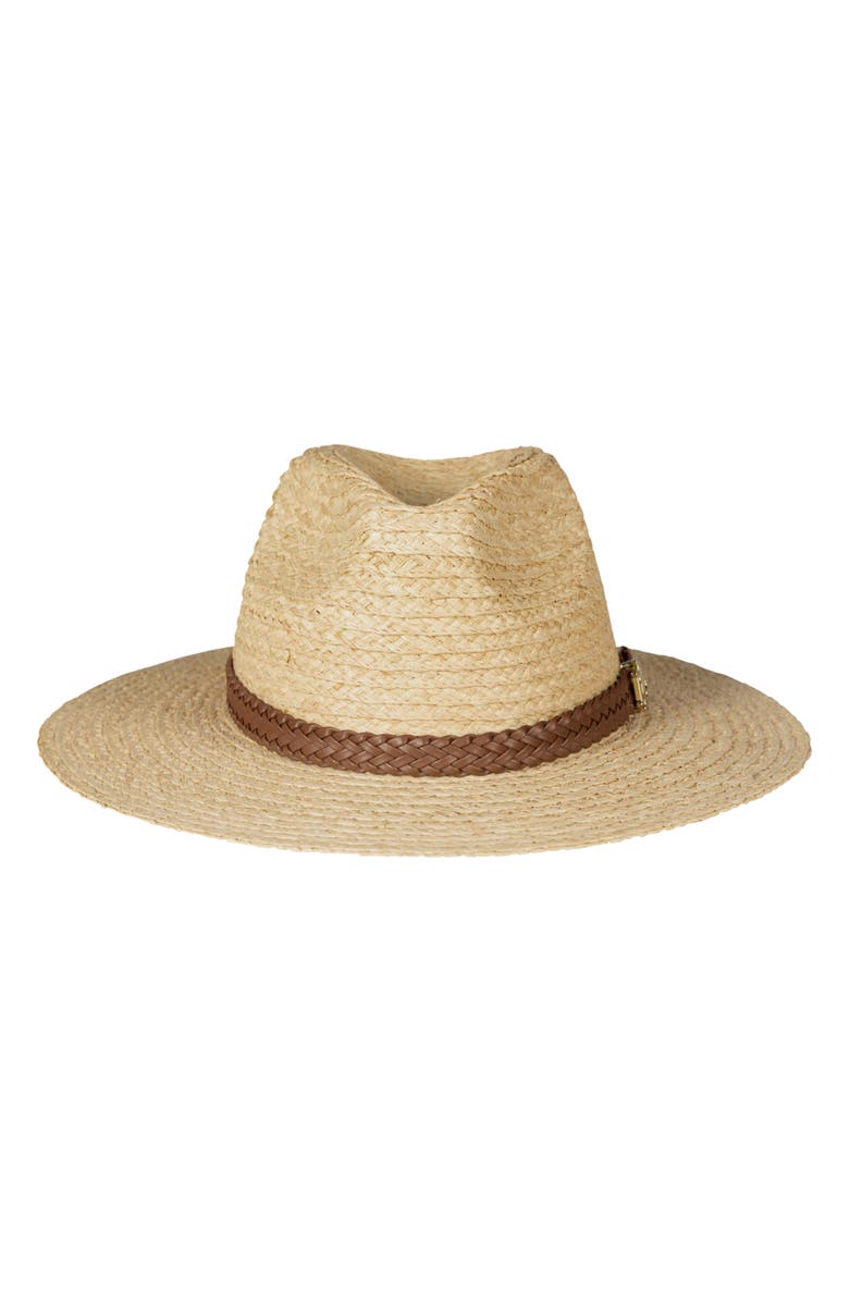 Lauren Ralph Lauren Raffia Fedora with Woven Belt Band, Main, color, 