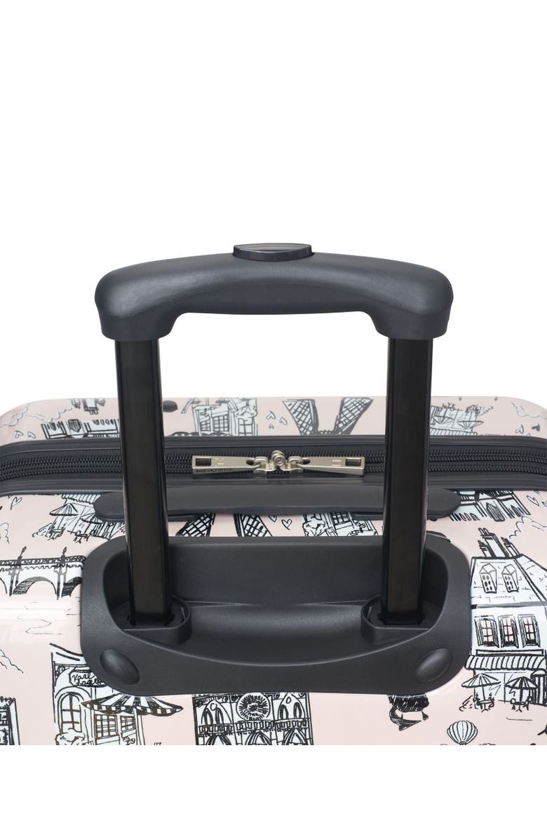 Karl in Paris Upright Suitcase, Alternate, color, Pink/Black