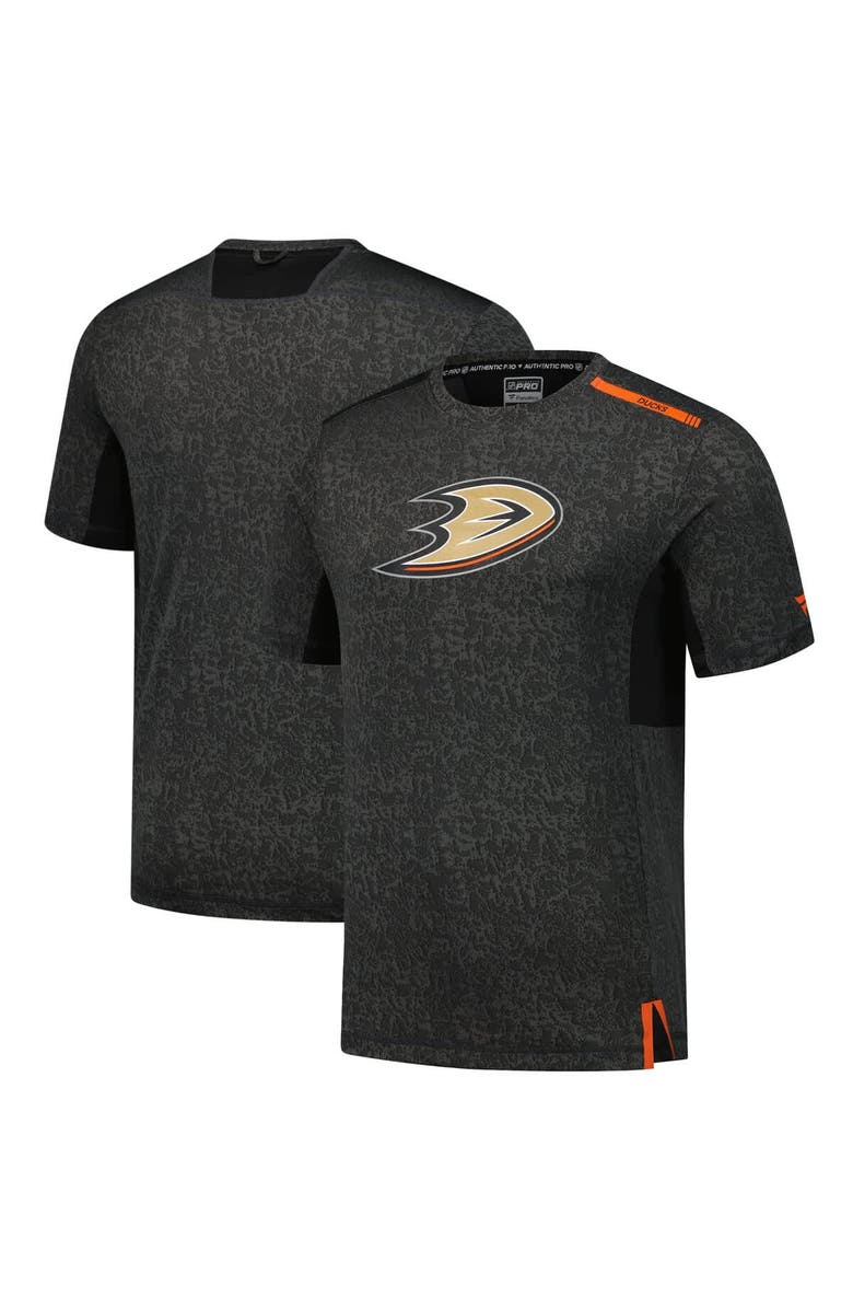 FANATICS Men's Fanatics Black Anaheim Ducks Authentic Pro Performance T-Shirt, Main, color,