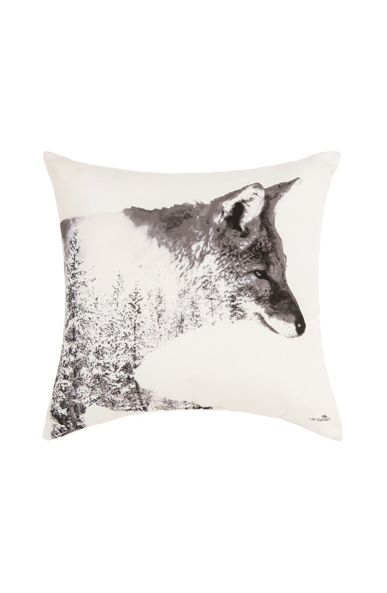 C&F Home Fox Forest Indoor/Outdoor Grayscale Accent Throw Pillow 18" x 18", Main, color, Beige