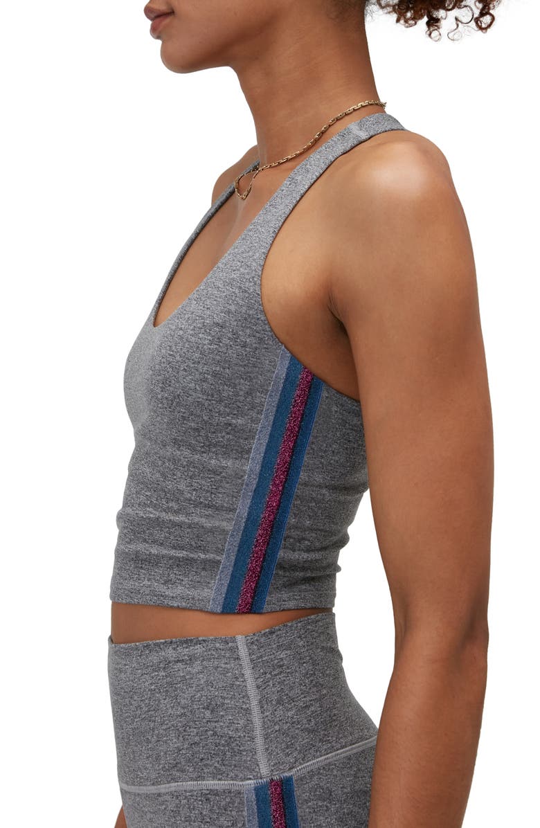 Spiritual Gangster Shaki Tech Heathered Longline Sports Bra, Alternate, color,