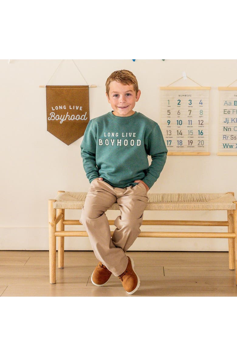Long Live Boyhood Sweatshirt, Alternate, color, Hunter Green