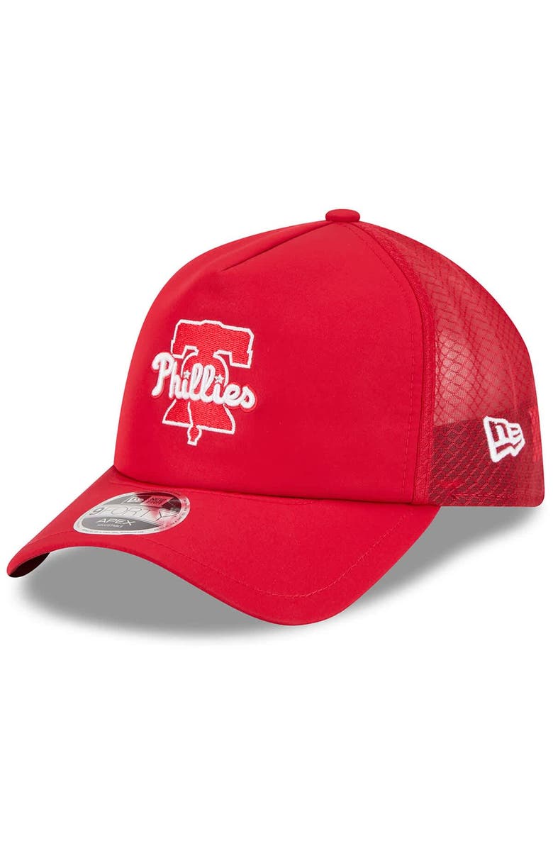 New Era Men's New Era Red Philadelphia Phillies 2026 Batting Practice Alternate Apex 9FORTY Adjustable Hat, Main, color, Red