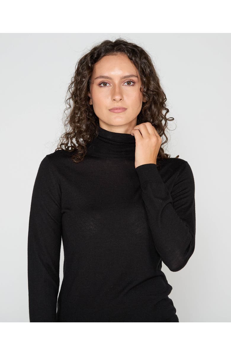 Lords of Harlech Rona Cashmere Blend Turtleneck Sweater, Alternate, color, Black