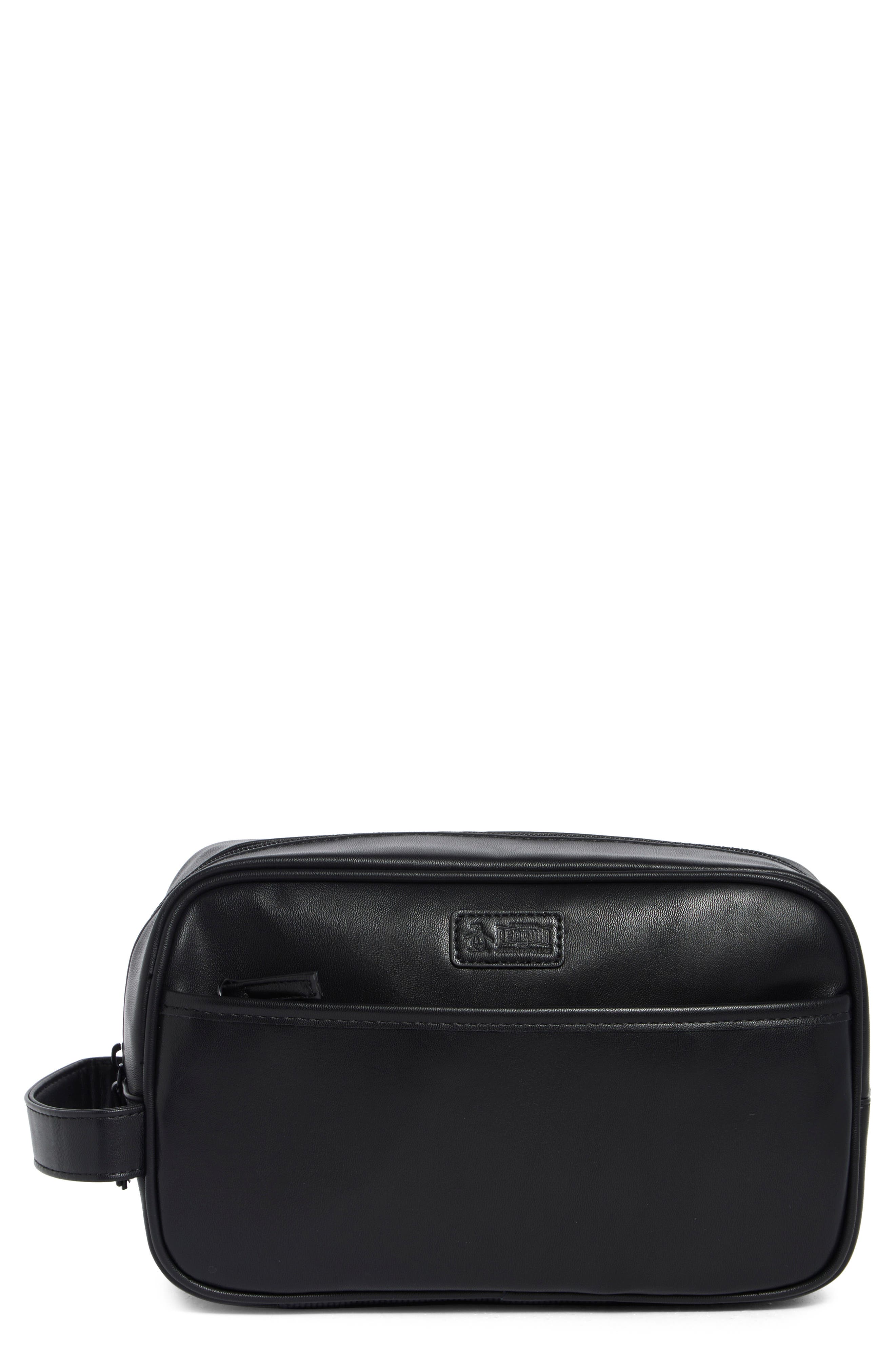 Leather Top Zip Toiletry Bag