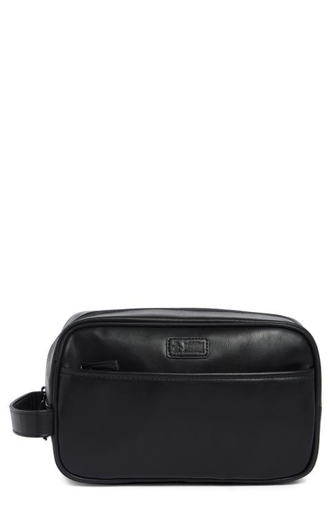 Leather Top Zip Toiletry Bag