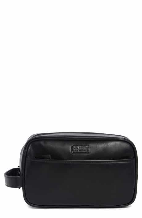 Leather Top Zip Toiletry Bag