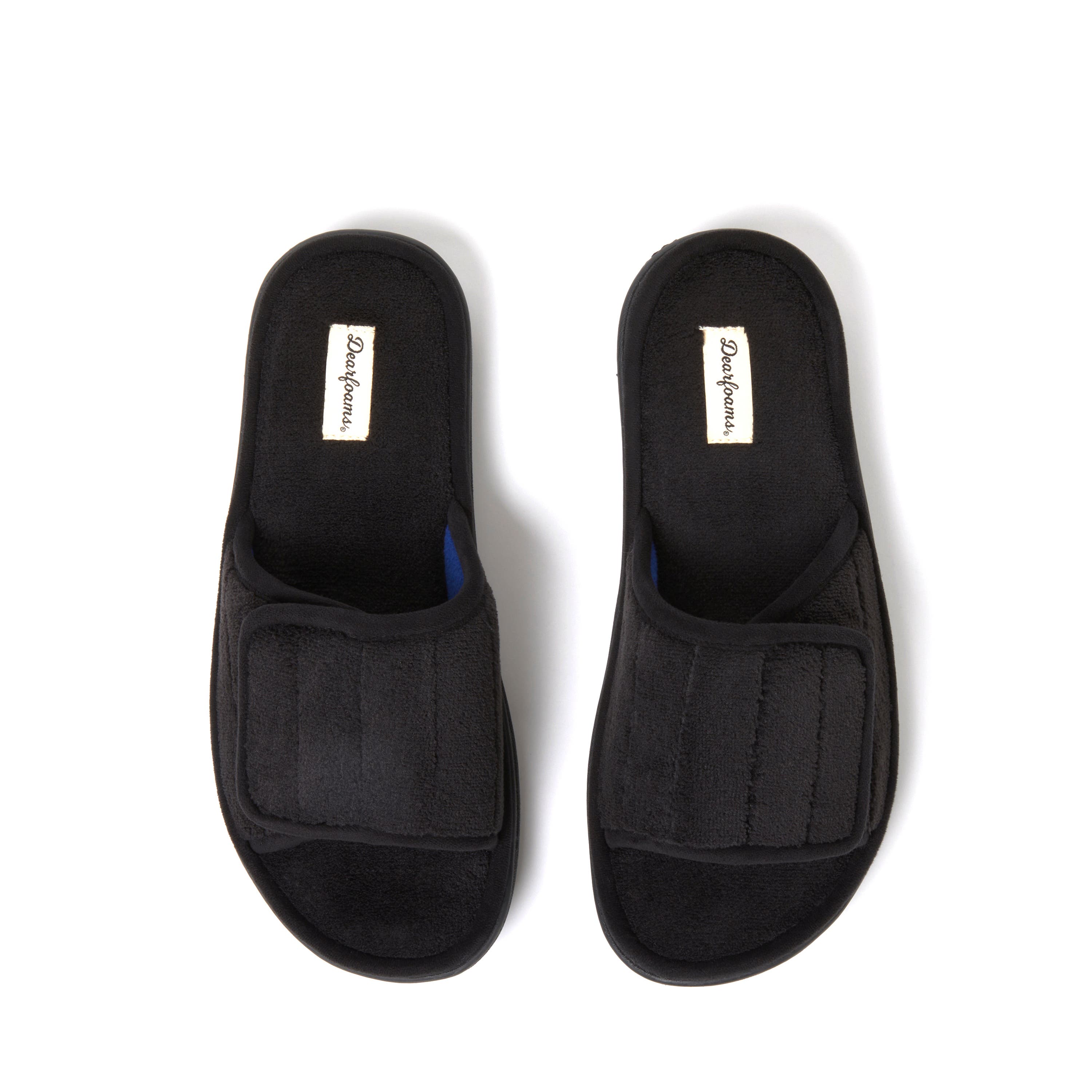 DEARFOAMS Collin Terry Adjustable Shower Slide Slipper, Alternate, color, Black