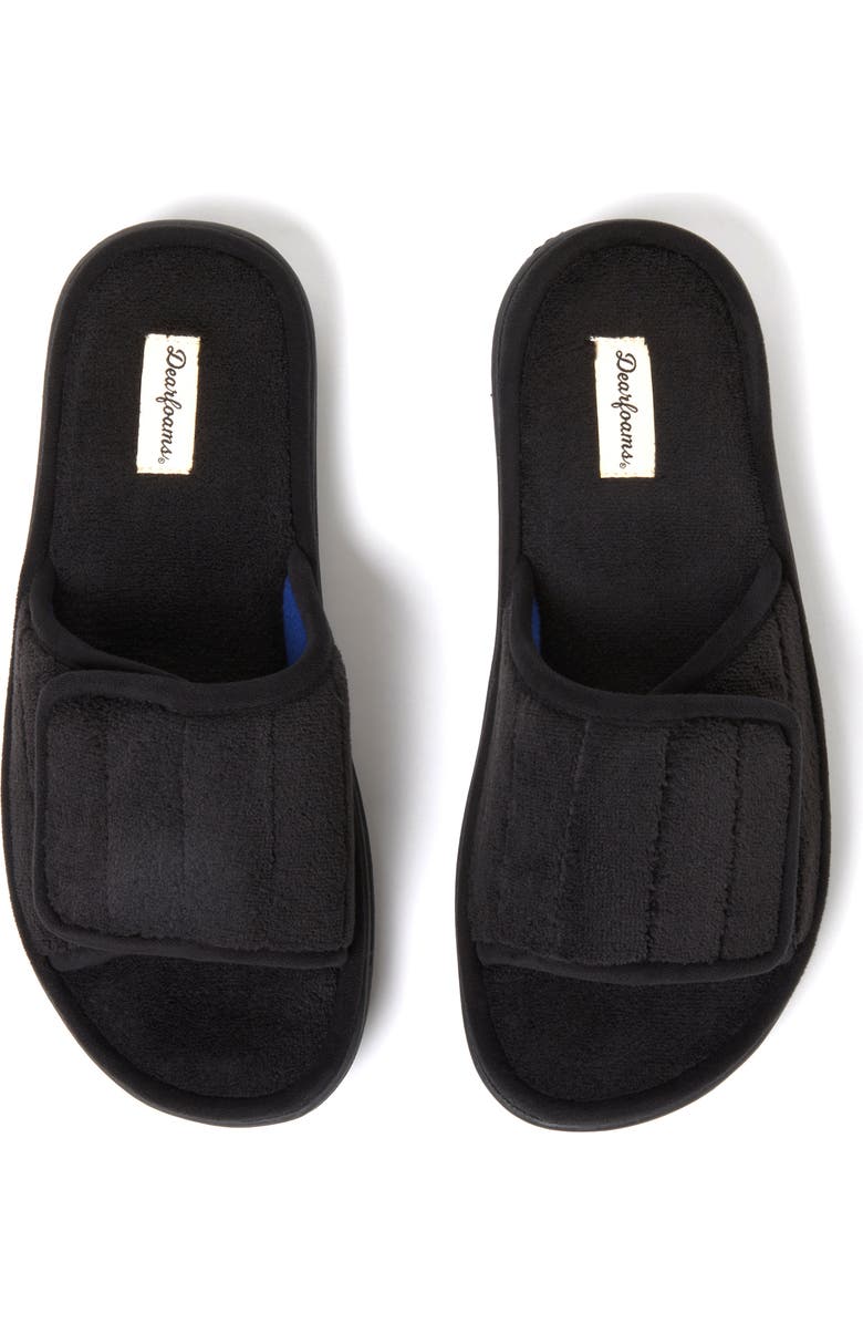 DEARFOAMS Collin Terry Adjustable Shower Slide Slipper, Alternate, color, Black
