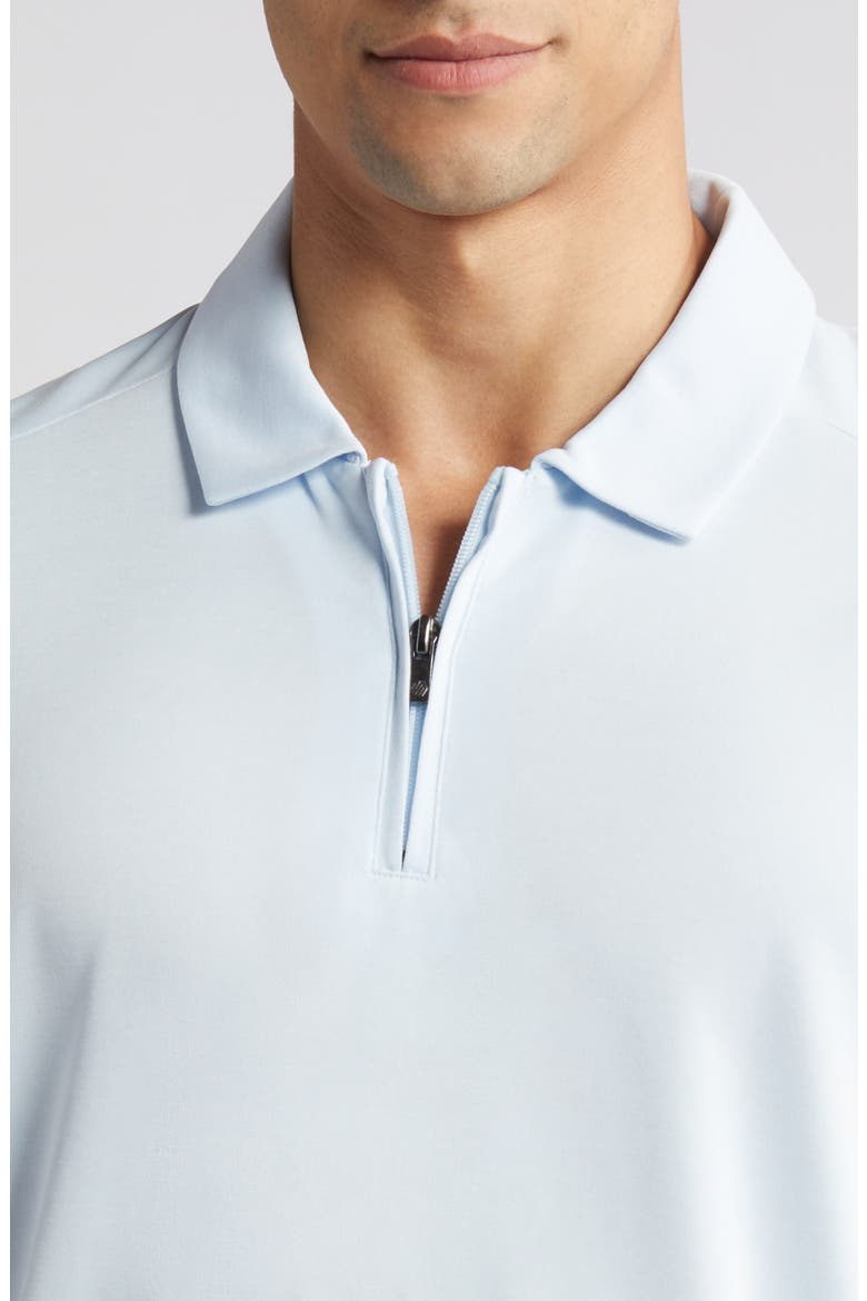Bird's Eye Quarter Zip Polo, Alternate, color, LIGHT BLUE