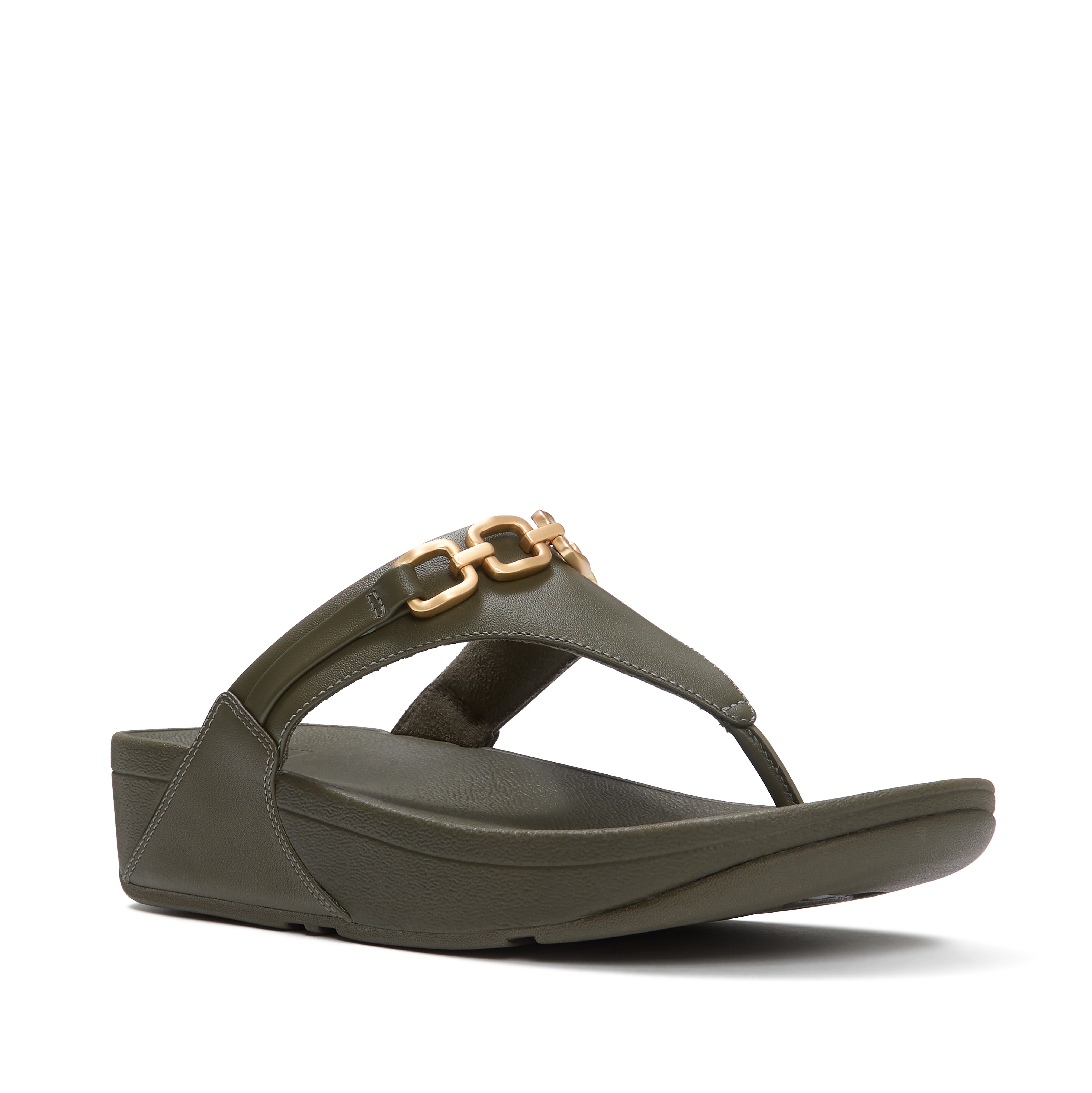 Lulu Square-Chain TP Sandal, Main, color, Deep Olive
