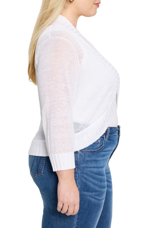 Nic + Zoe Nic+zoe Linen Blend Bolero Cardigan In Paper White