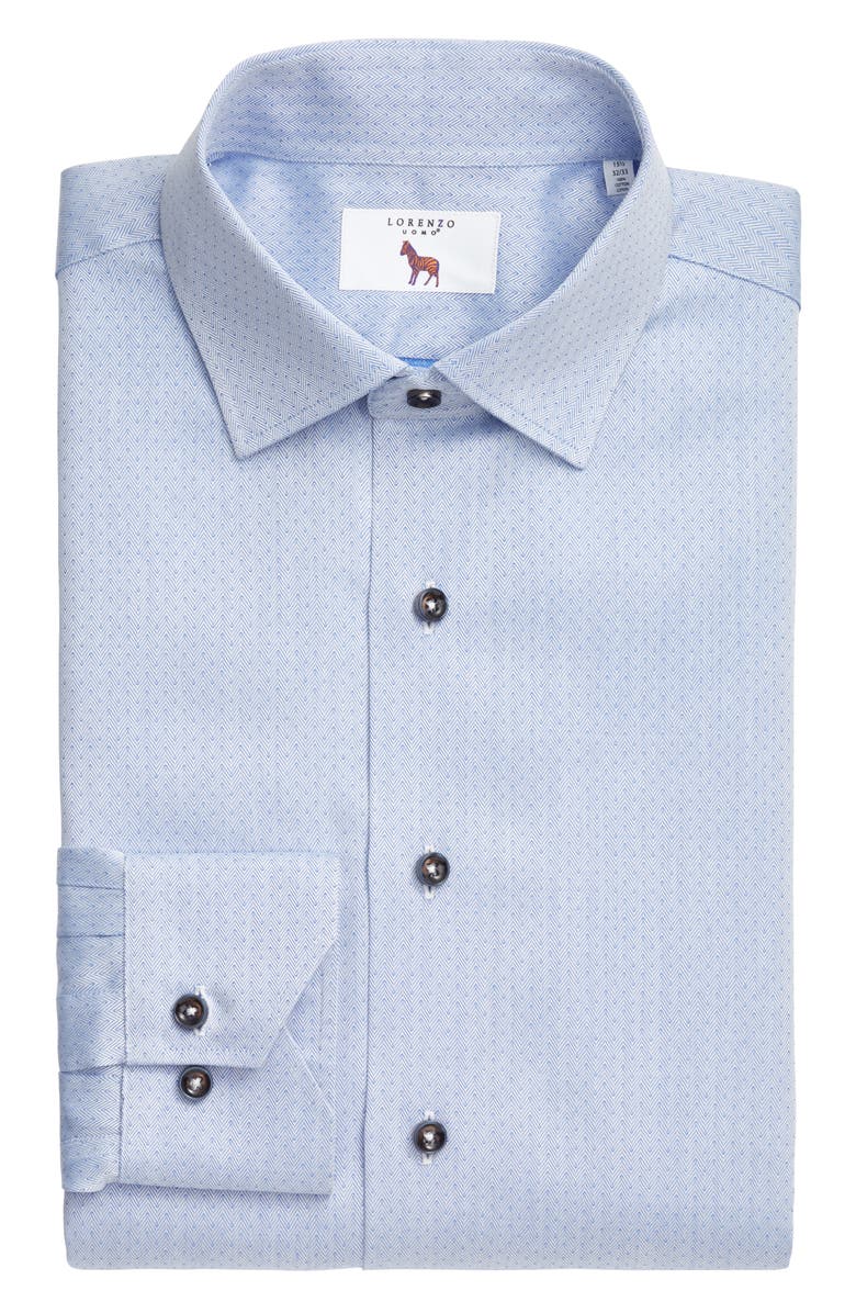 Lorenzo Uomo Trim Fit Herringbone Dress Shirt, Alternate, color, 