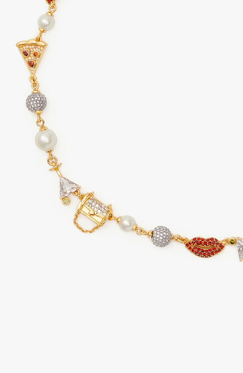 Kate Spade New York crystal statement charm necklace, Alternate, color,