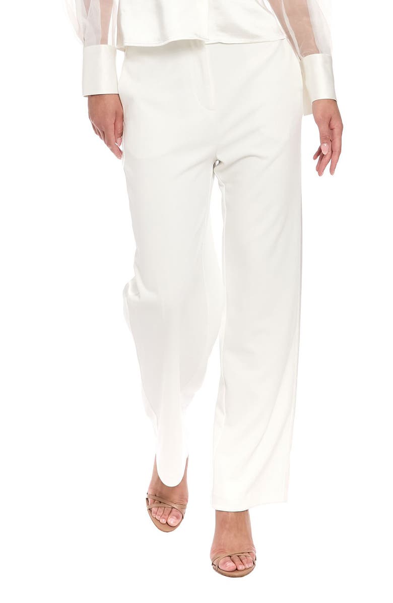 Muse Satin Stripe Flared Leg Pants, Main, color, Ivory