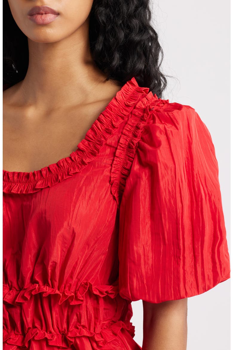Everly Ruffled Peplum Top, Alternate, color, RED
