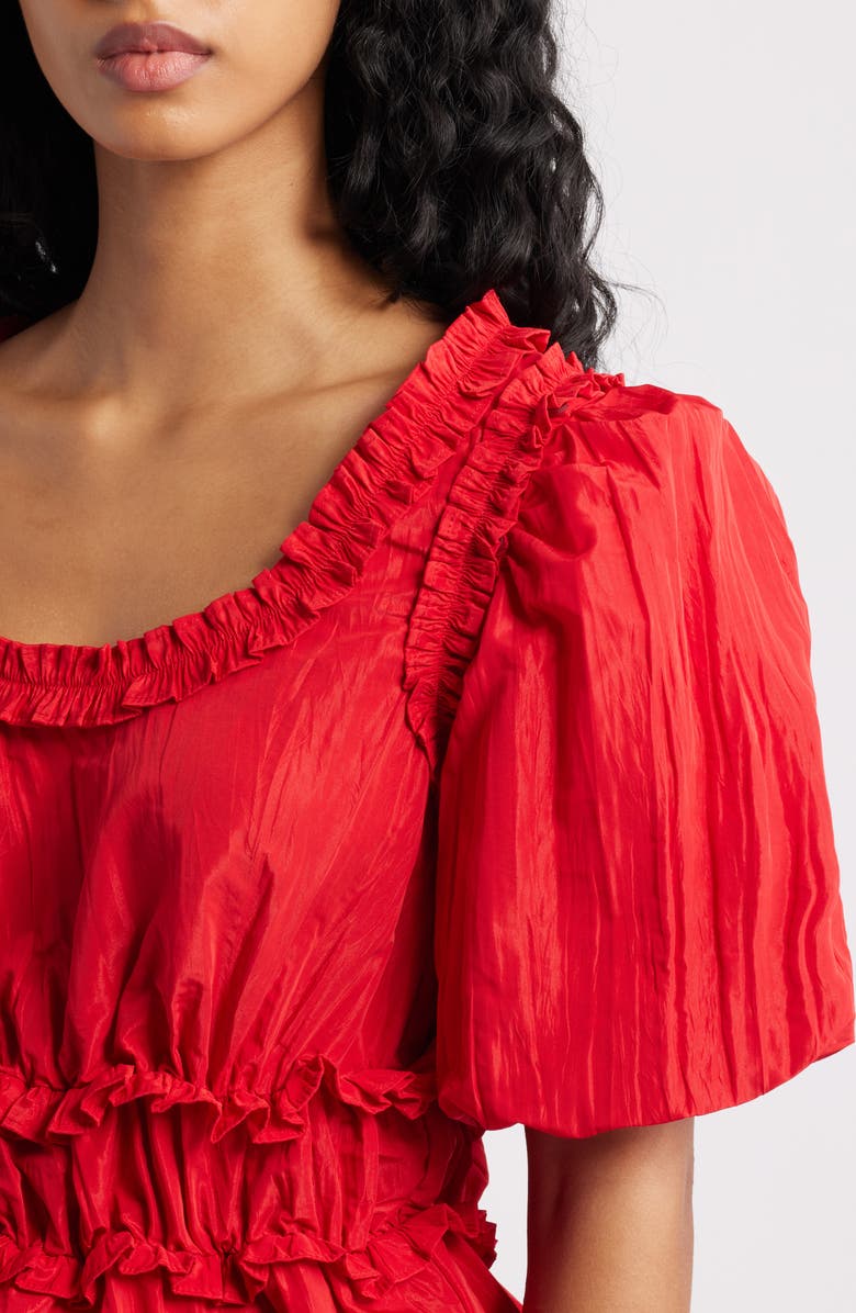 Damson Madder Everly Ruffled Peplum Top, Alternate, color, Red