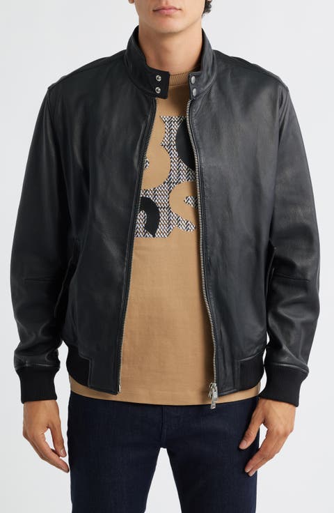 Monier Black Leather Zip Jacket