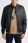 BOSS Monier Black Leather Zip Jacket