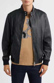 BOSS Monier Black Leather Zip Jacket
