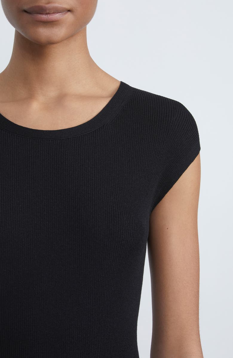 Lafayette 148 New York Cap Sleeve Rib Knit Top, Alternate, color, 