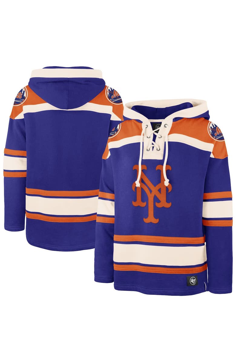 '47 Men's '47 Royal New York Mets Superior Lacer Pullover Hoodie, Main, color, Royal